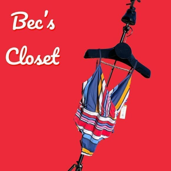 Sperry One Piece Red Blue Yellow Black White V Neckline Size XL - Picture 12 of 12